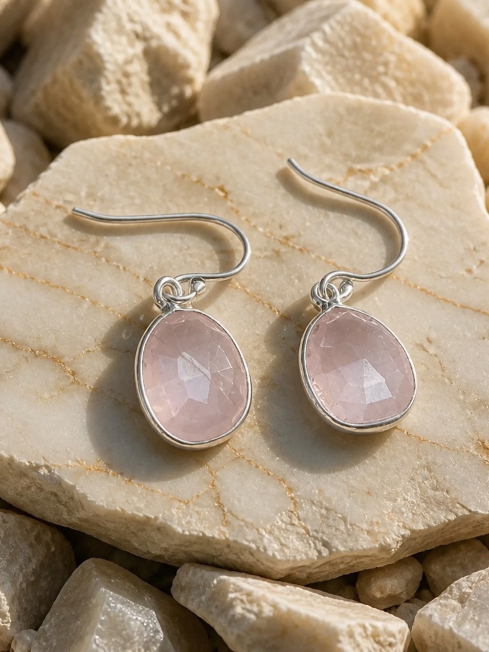NEW! Rose Quartz Earrings